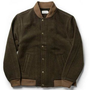 The Bomber Jacket in Olive Wool